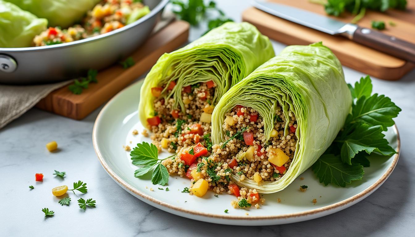 découvrez une recette facile de chou farci vegan, avec tous les ingrédients et astuces pour réussir ce plat savoureux et 100% végétal. idéal pour un repas sain, gourmand et sans viande !